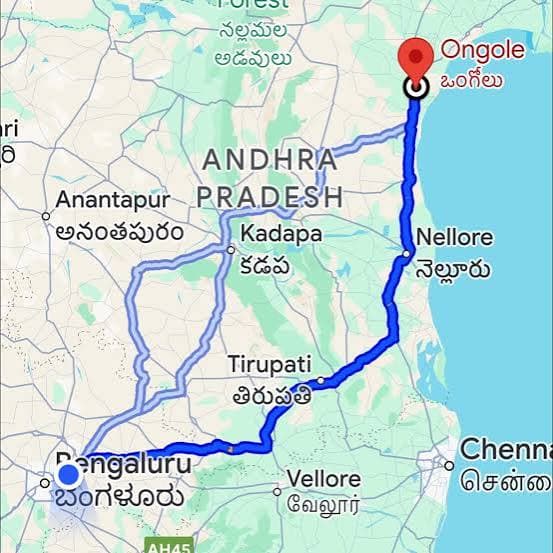 Bangalore to Ongole Taxi photo 1